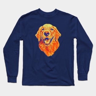 Golden Retriever Smiling Red Tritone Long Sleeve T-Shirt